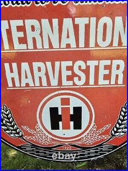 Vintage International Harvester Porcelain Double-sided Flange Sign