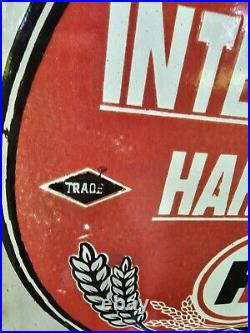 Vintage International Harvester Porcelain Double-sided Flange Sign