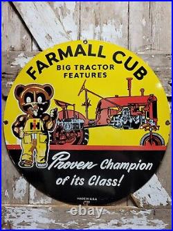 Vintage International Harvester Porcelain Sign 30 Old Farm Tractor Farmall Sign