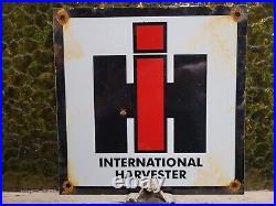 Vintage International Harvester Porcelain Sign Farming Tractor Dealer Sales 10