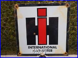 Vintage International Harvester Porcelain Sign Farming Tractor Dealer Sales 10