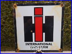 Vintage International Harvester Porcelain Sign Farming Tractor Dealer Sales 10