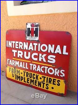 Vintage International Harvester Truck & Tractor Dealer Sales Sign. Large 33 X 30
