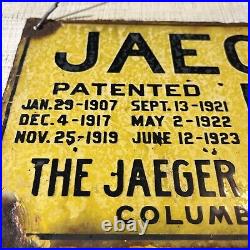 Vintage Jaeger Cement Mixer #3E The Jaeger Machine Co Porcelain Sign 1907 Ohio