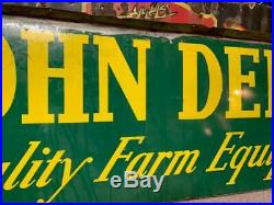 Vintage John Deere Farm Equipment Tractors Porcelain Sign GAS OIL SODA COLA 72