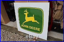 Vintage John Deere Farm Tractor Dealership 42 Embossed Metal Sign WithBoxNice