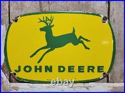 Vintage John Deere Porcelain Sign 1962 Tractor Advertising Farming Equipment