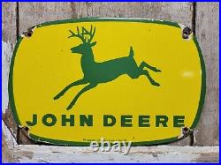 Vintage John Deere Porcelain Sign 1962 Tractor Advertising Farming Equipment