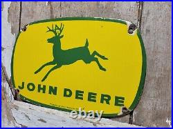 Vintage John Deere Porcelain Sign 1962 Tractor Advertising Farming Equipment