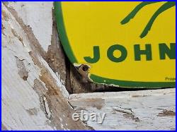 Vintage John Deere Porcelain Sign 1962 Tractor Advertising Farming Equipment