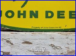 Vintage John Deere Porcelain Sign 1962 Tractor Advertising Farming Equipment