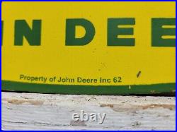 Vintage John Deere Porcelain Sign 1962 Tractor Advertising Farming Equipment