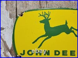 Vintage John Deere Porcelain Sign 1962 Tractor Advertising Farming Equipment