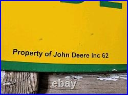 Vintage John Deere Porcelain Sign 3ft Old 1962 Quality Farm Tractor Equipment