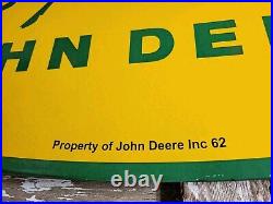 Vintage John Deere Porcelain Sign 3ft Old 1962 Quality Farm Tractor Equipment