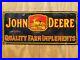 Vintage-John-Deere-Porcelain-Sign-Farm-Machinery-Tractor-Barn-Implements-Gas-Oil-01-obc