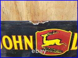 Vintage John Deere Porcelain Sign Gas Farm Signage Tractor Implements Barn Oil