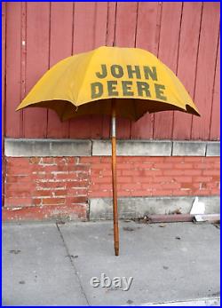 Vintage John Deere Tractor Umbrella Sun Shade Old Advertising Farm Machine sign