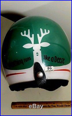 Vintage John Deere advertising snowmobile helmet JD hat farm sign