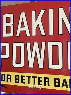 Vintage KC Baking Powder Advertising Sign Two-Sided Good Condition Displays Well