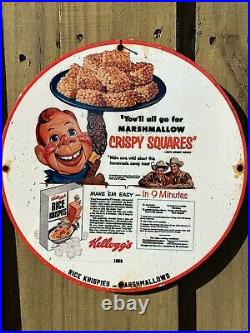 Vintage Kellogg Porcelain Sign Sweet dessert treat Store Boy Oil Old Gas Station