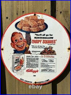 Vintage Kellogg Porcelain Sign Sweet dessert treat Store Boy Oil Old Gas Station
