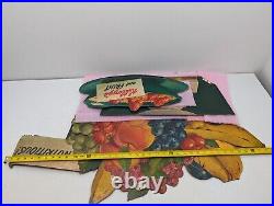 Vintage Kelloggs Cereal With Fruit 3d Advertising Sign Cardboard Original Old