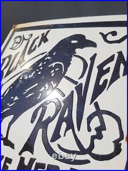 Vintage Kelly Axe Porcelain Sign Gas Black Raven Knife American Signage Oil Bird