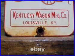 Vintage Kentucky Wagons Porcelain Sign Horse Louisville Carriage Manufacturing