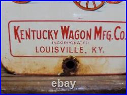 Vintage Kentucky Wagons Porcelain Sign Horse Louisville Carriage Manufacturing