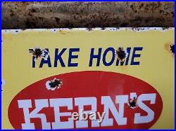 Vintage Kerns Bread Porcelain Sign Old Bakery Food Store Advertising Gen Store