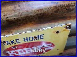 Vintage Kerns Bread Porcelain Sign Old Bakery Food Store Advertising Gen Store