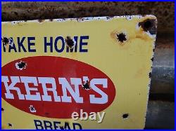 Vintage Kerns Bread Porcelain Sign Old Bakery Food Store Advertising Gen Store