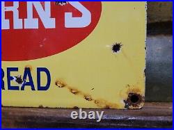 Vintage Kerns Bread Porcelain Sign Old Bakery Food Store Advertising Gen Store