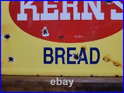 Vintage Kerns Bread Porcelain Sign Old Bakery Food Store Advertising Gen Store