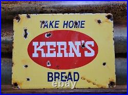 Vintage Kerns Porcelain Sign Old Bread Bakery Food Store General Grocery Baker Vintage Kerns Porcelain Sign Old Bread Bakery Food Store General Grocery Baker