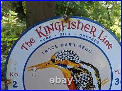 Vintage King Fisher Line Fishing & Tackle Porcelain Trout Sign 12