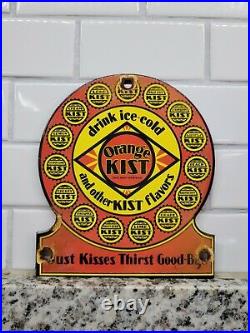 Vintage Kist Beverage Porcelain Sign Soda Gas Oil Store Beverage Advertising