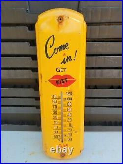Vintage Kist Thermometer Sign Soda Beverage Advertising Gas Motor Oil Service