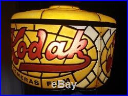 Vintage Kodak Camera Film Store Counter Hanging Stained Glass Light Lamp Sign