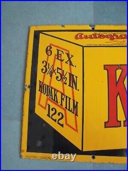 Vintage Kodak Film Ad Porcelain Enamel Signboard, England
