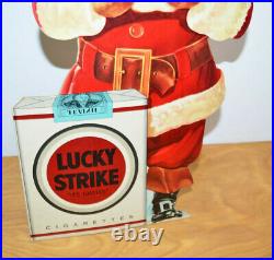 Vintage LUCKY STRIKE SANTA Standee Advertising Sign Diecut Antique 1950's 13