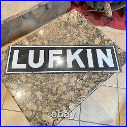 Vintage LUFKIN Original Porcelain Gas Advertising SIGN 21-3/4'' x 6'