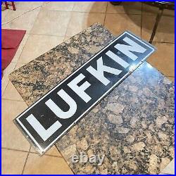 Vintage LUFKIN Original Porcelain Gas Advertising SIGN 21-3/4'' x 6'