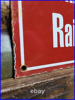 Vintage Lackawanna Railroad Porcelain Sign Old Train Railway Marker Collectible