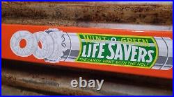 Vintage Lifesavers Porcelain Sign Door Push Bar Store Mint Wint-o-green Candy