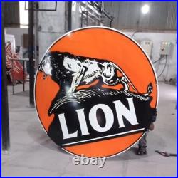Vintage Lion Advertisment Enamel Porcelain sign 60 inch Double Sided
