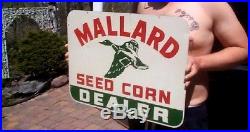 Vintage Mallard Duck Seed Corn Dealer Sign Farm Cow Pig Swine Chicken Horse