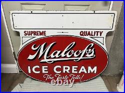 Vintage Maloof's Ice Cream Porcelain Sign