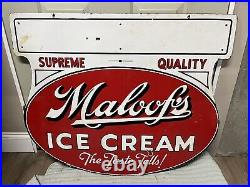 Vintage Maloof's Ice Cream Porcelain Sign